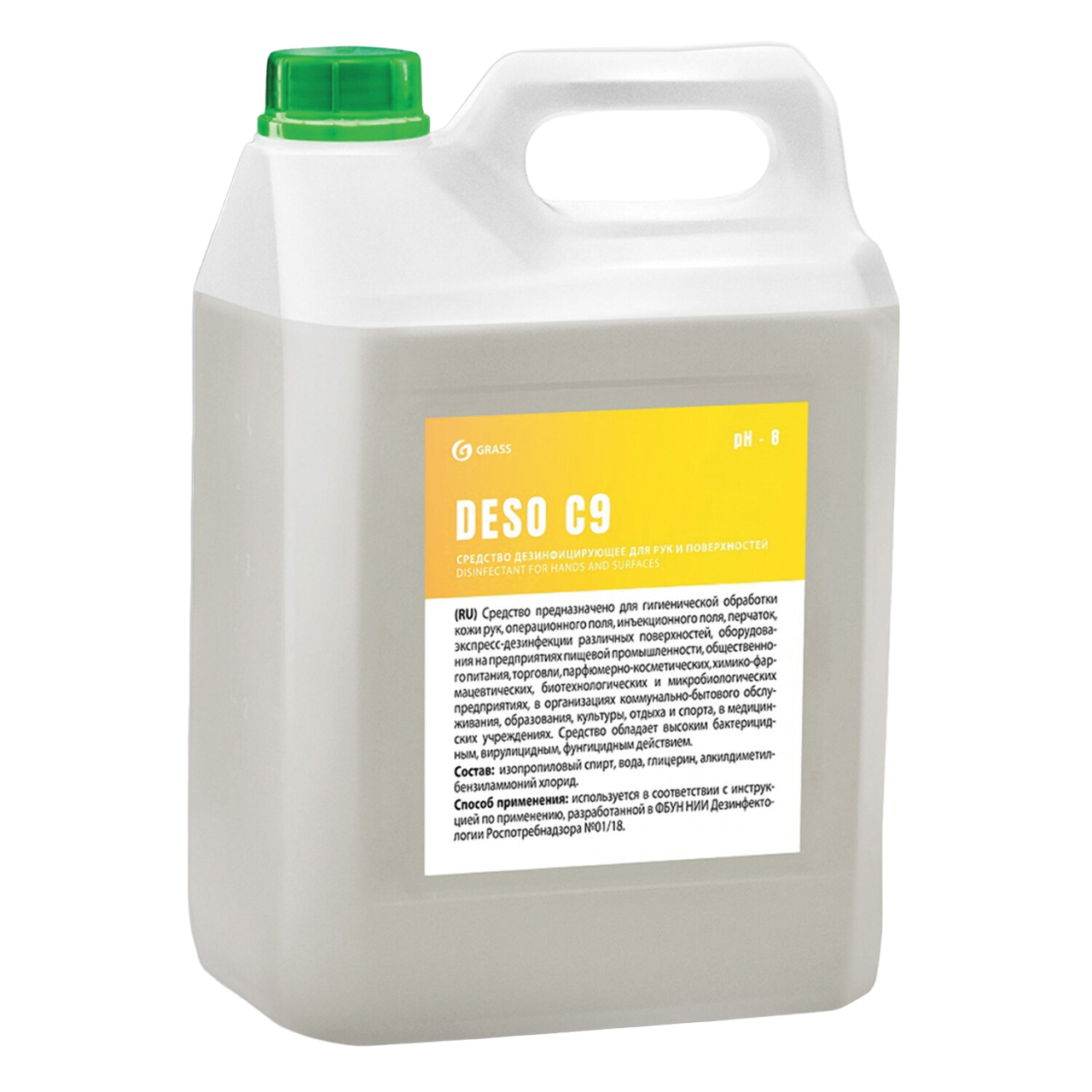 GraSS "DESO" C9 Дезинфицирующее средство на основе изопропилового спирта 5л