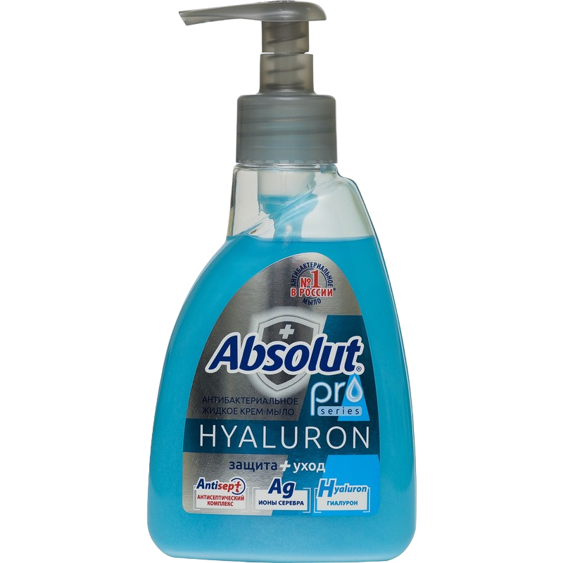 Мыло туалетное жидкое "ABSOLUT" PRO серебро + гиалурон 250г