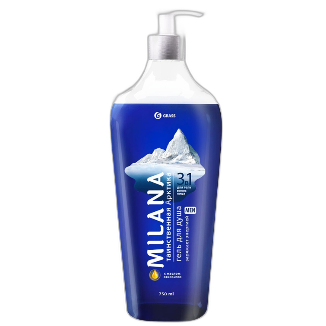 GraSS Гель для душа Таинственная арктика с маслом эвкалипта "Milana MEN" 750мл