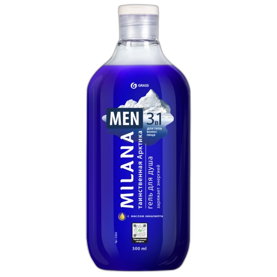 GraSS Гель для душа Таинственная арктика с маслом эвкалипта "Milana MEN" 300мл