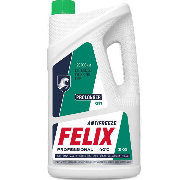 Антифриз FELIX Prolonger (-45С), G11 зеленый, 3кг
