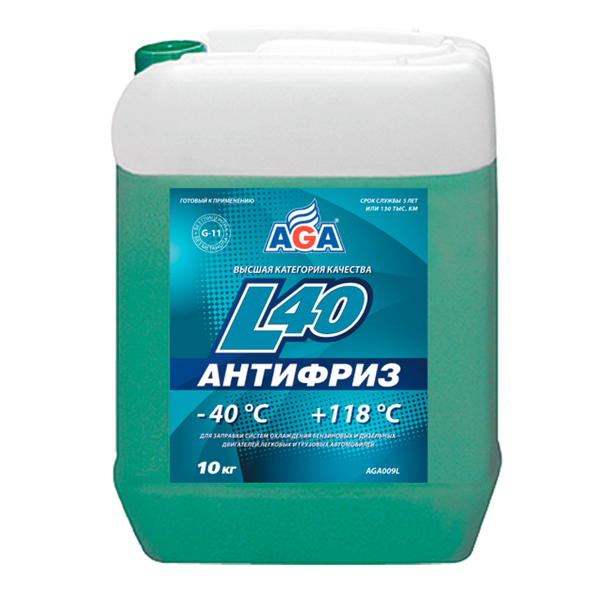 AGA 009L Антифриз PREMIX сине-зеленый (-45С) G11, L40, 10л
