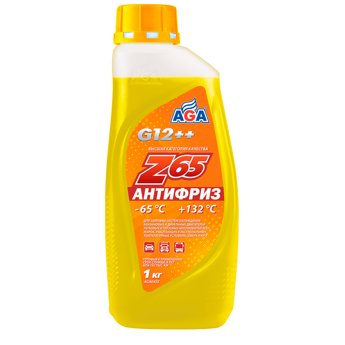 AGA 042Z Антифриз PREMIX желтый (-65С) Z65, G12++, 946мл