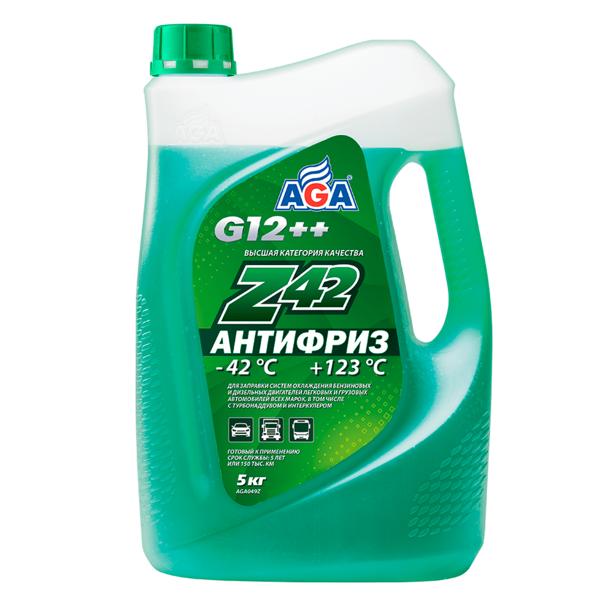 AGA 049Z Антифриз PREMIX зеленый (-42С) Z42, G12++, 5л