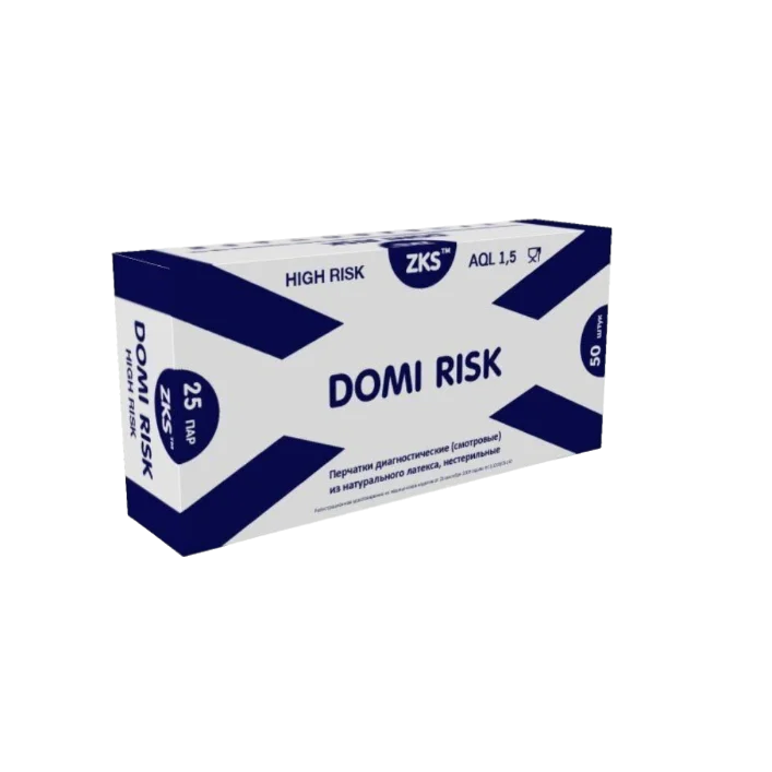 Перчатки латексные "DOMI RISK" High Risk размер XL