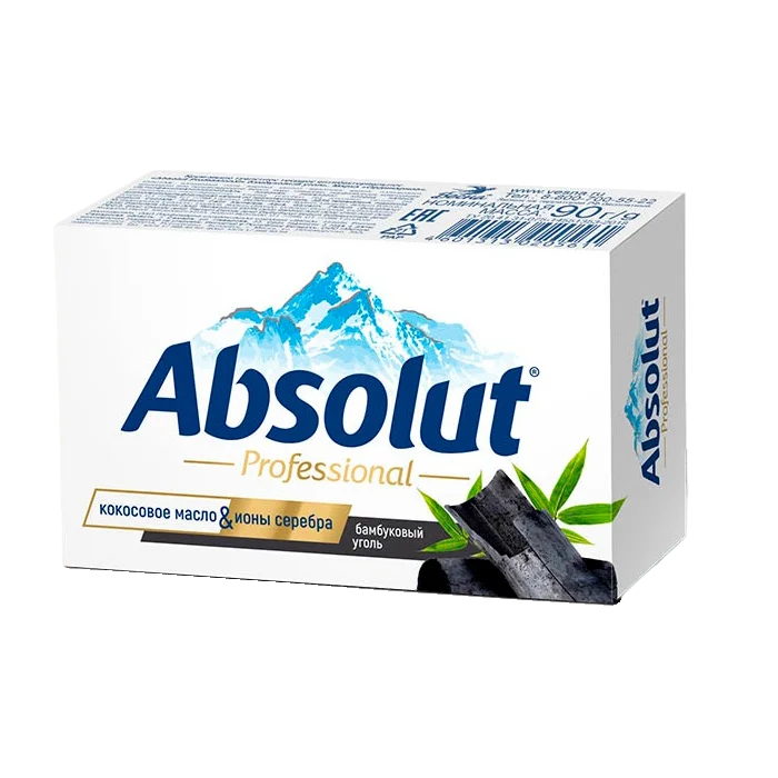 Мыло туалетное твердое "ABSOLUT" Professional бамбуковый уголь 90г