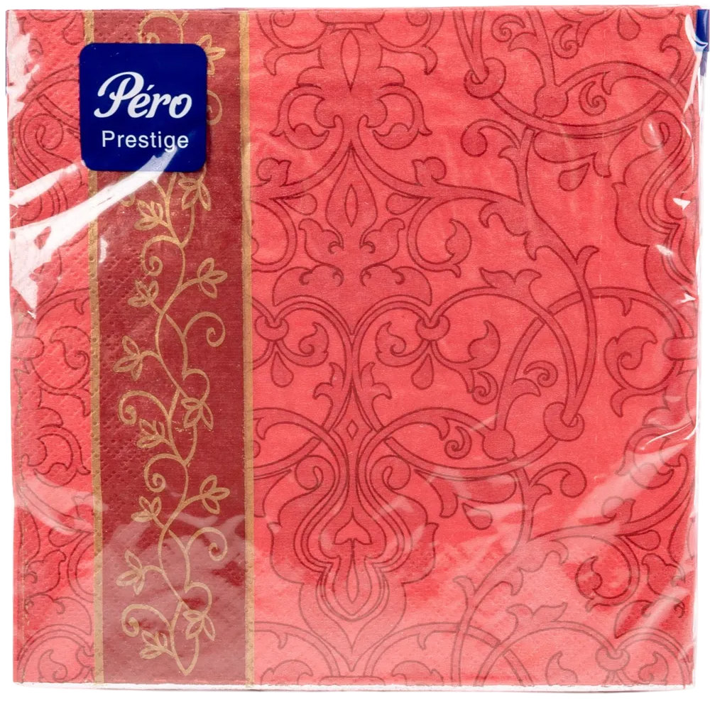 Бумажные салфетки Pero Prestige 33х33 "Бордо" 3 слоя 20л