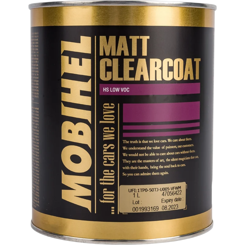 Mobihel Лак 2К бесцветный матовый LOW VOC 1л