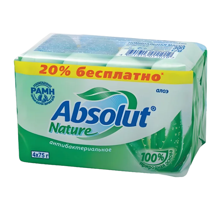 Мыло туалетное твердое "ABSOLUT" FitoGuard алоэ 4*75г