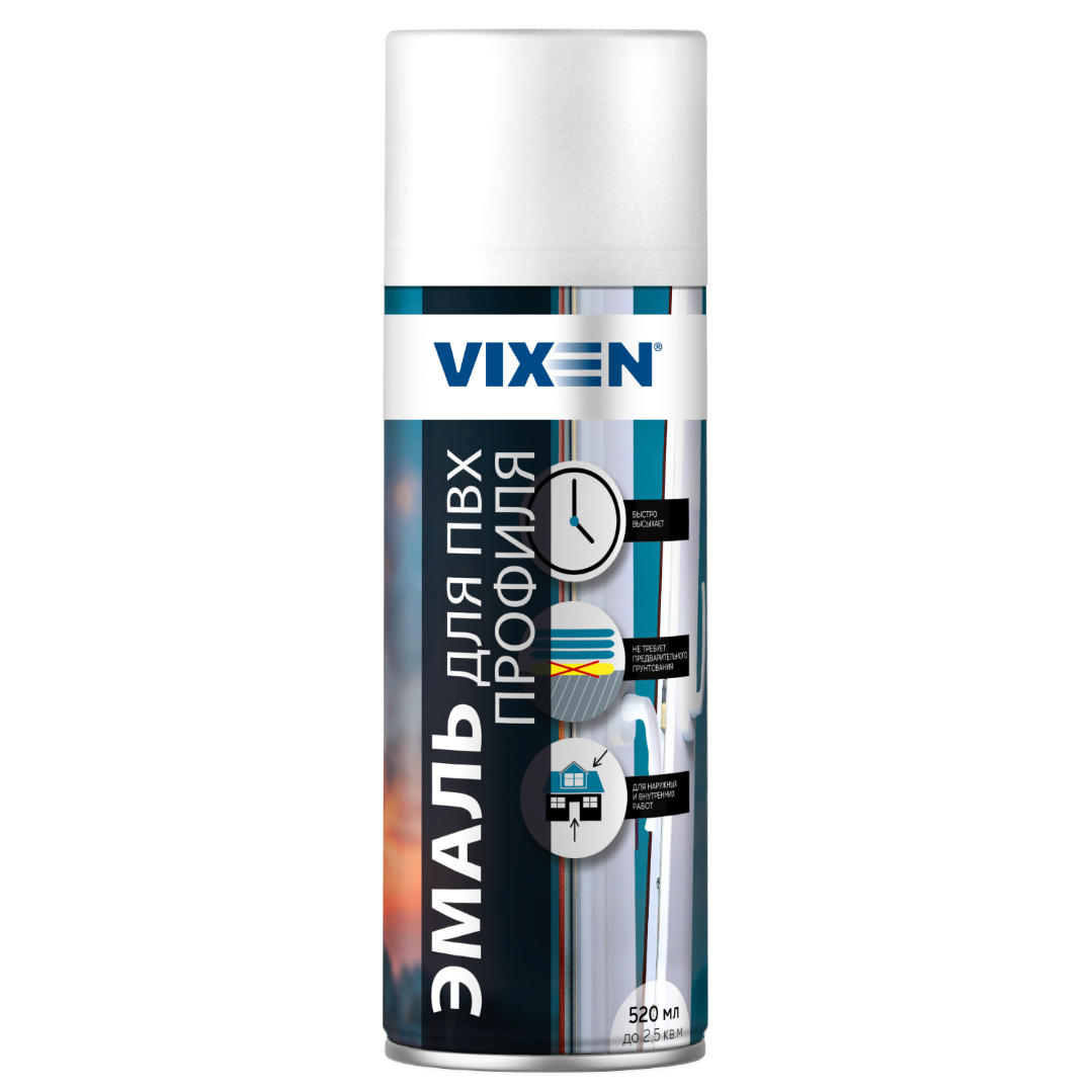 VIXEN VX-55001 Белый 520 мл — Эмаль для ПВХ профиля