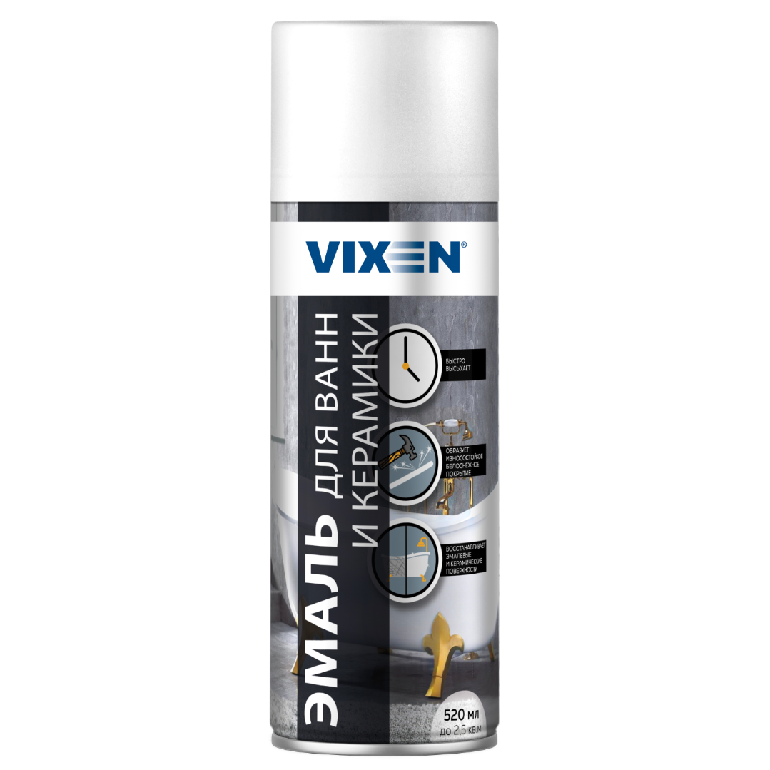 VIXEN VX-55002 Белый 520 мл — Эмаль для ванн и керамики