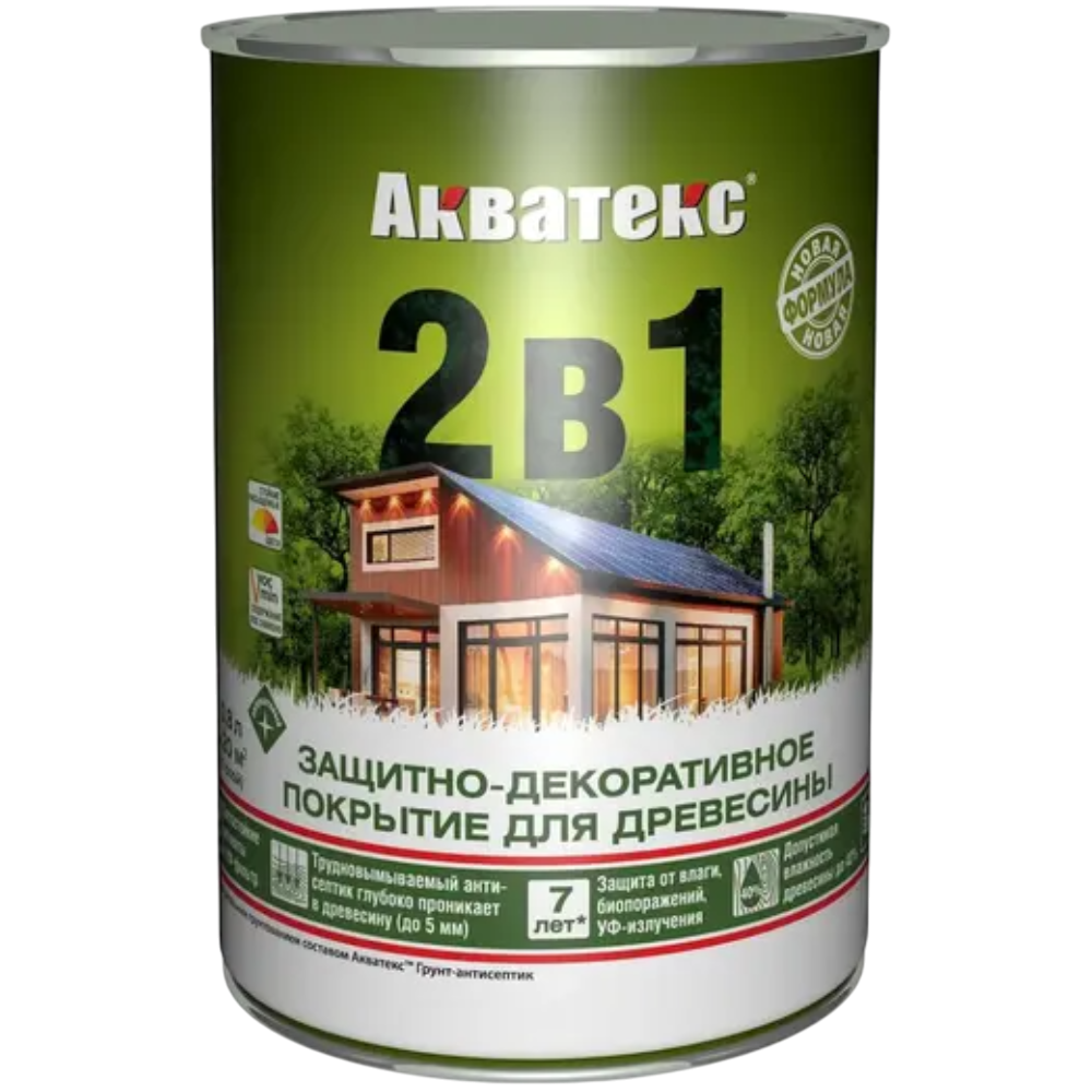 Акватекс Защитно-декоративное покрытие для древесины Калужница, Рогнеда 800мл