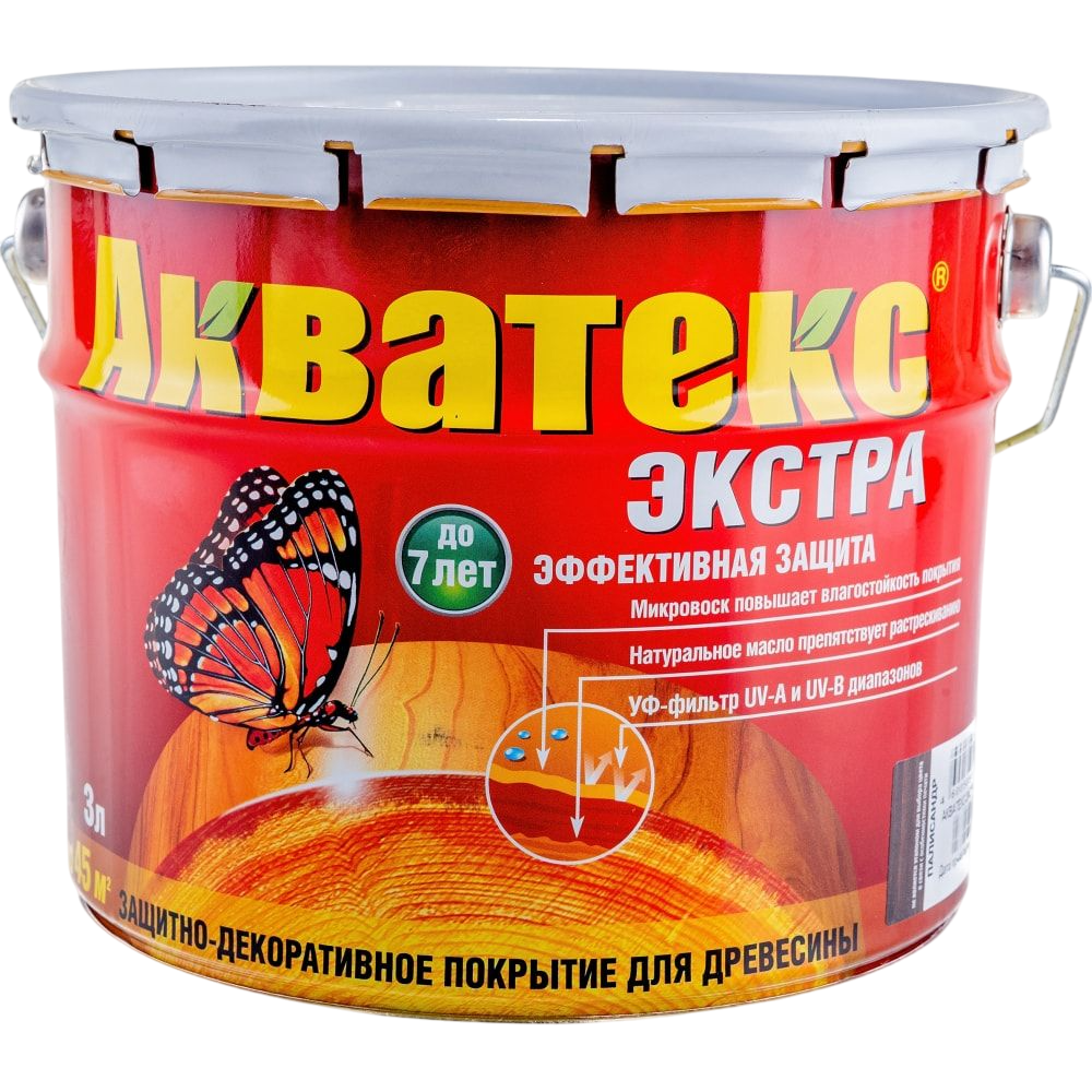Акватекс ЭКСТРА Защитно-декоративное покрытие для древесины Ваниль, Рогнеда 3л