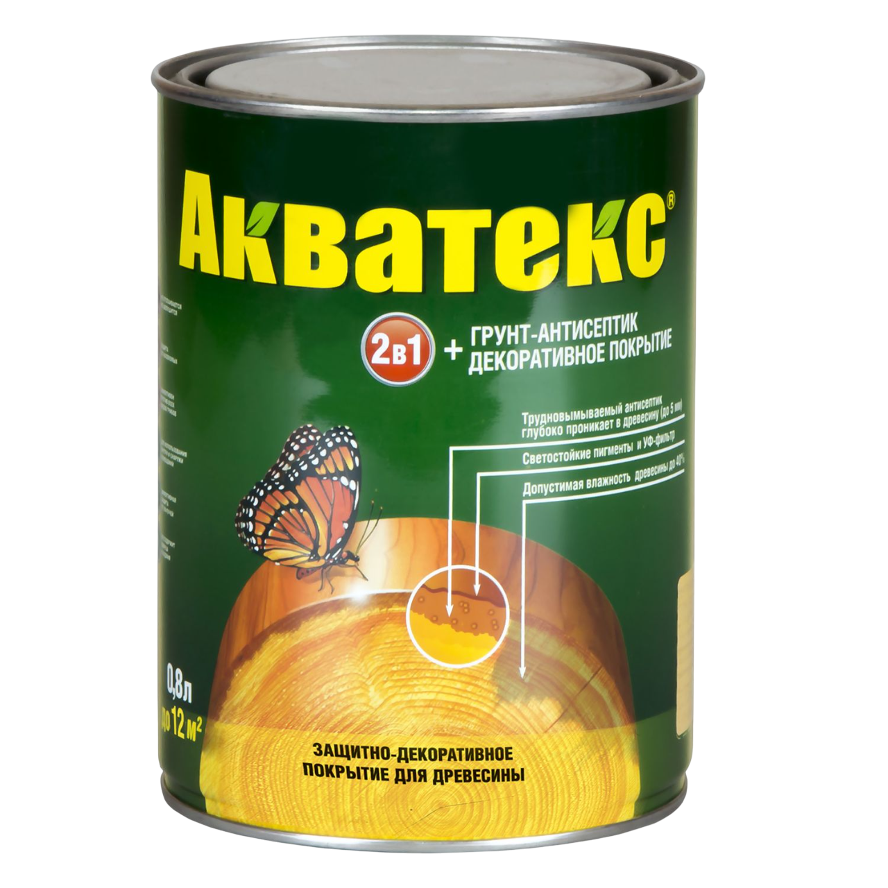 Акватекс Защитно-декоративное покрытие для древесины Белый, Рогнеда 800мл