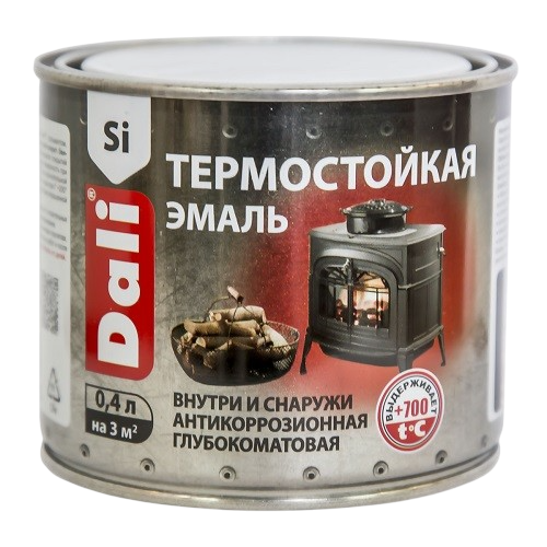Эмаль термостойкая Dali черная матовая Рогнеда 400мл