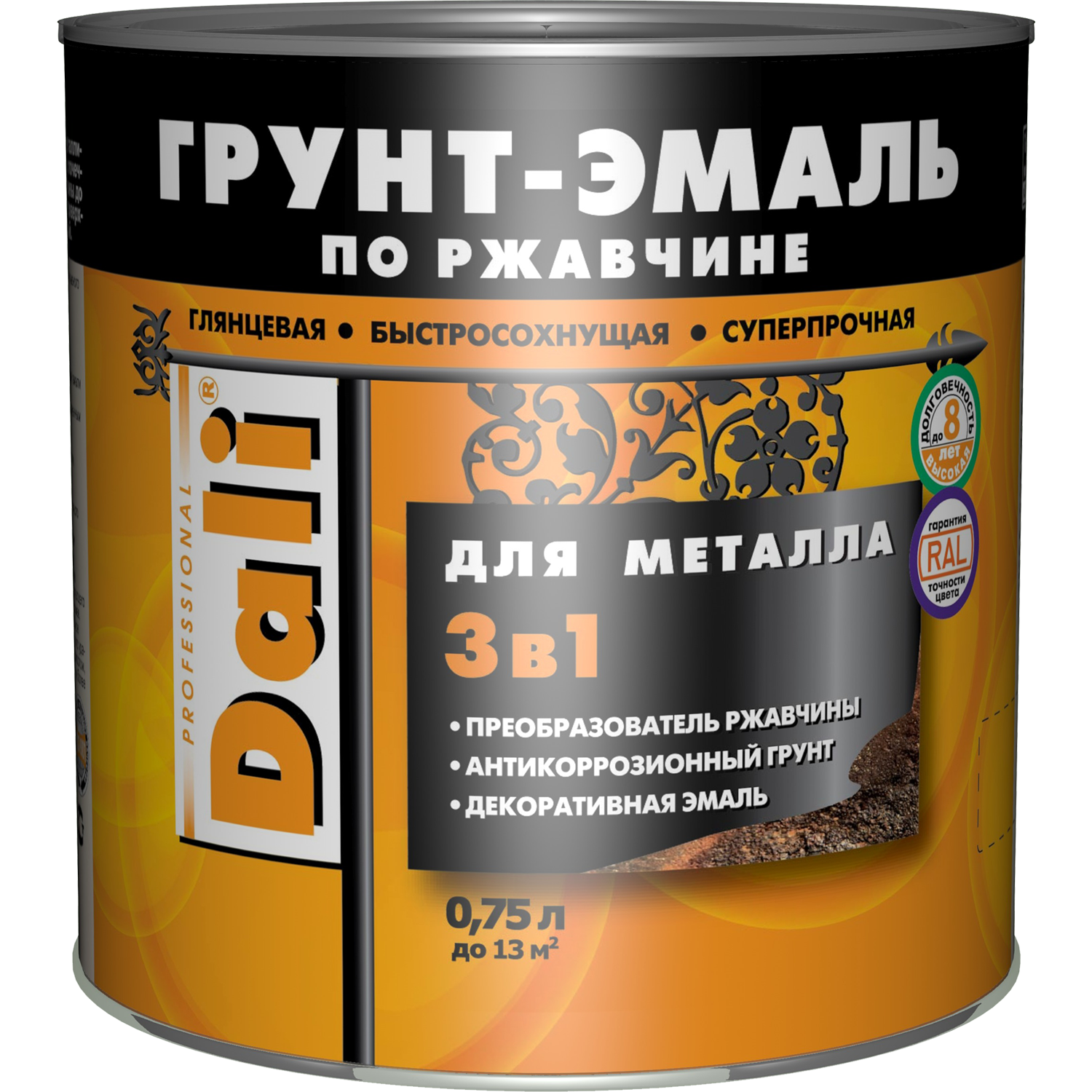 DALI Рогнеда Эмаль по ржавчине зеленая RAL 6029 750мл