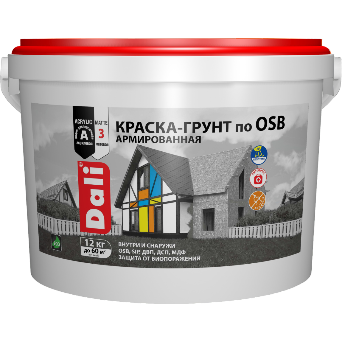 DALI 20105 база А 12кг — Краска-грунт по OSB, ДВП, СИП-панелям