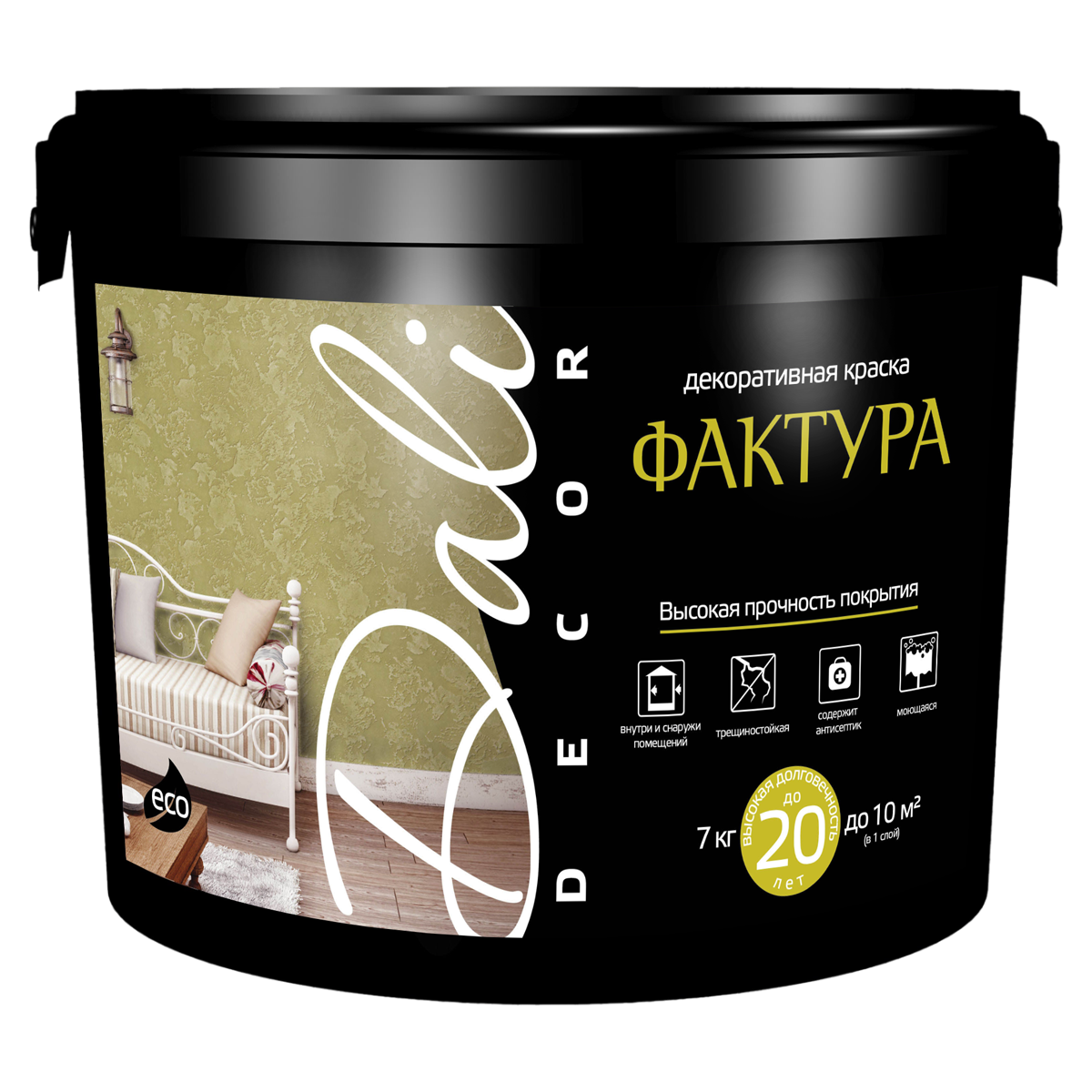 DALI-DECOR 20517 Фактура S-W База А белая 7 кг — Декоративная краска