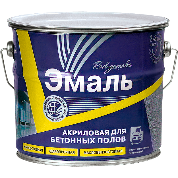 Эмаль для бетонных полов РАДУГА акрил белая 3,5кг