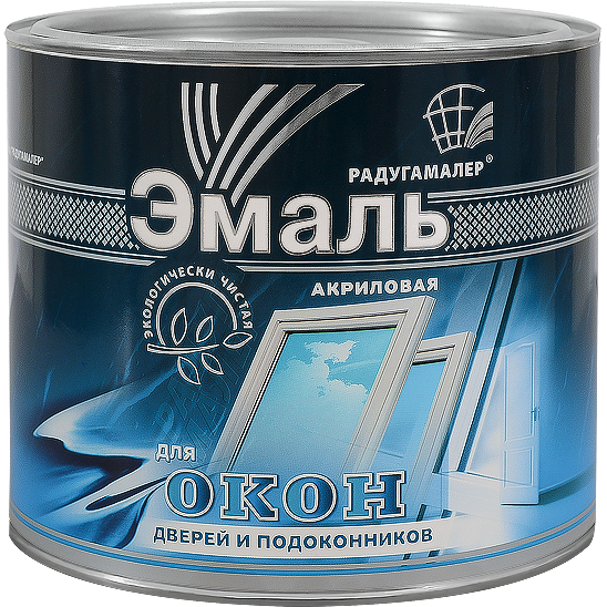 Эмаль для окон, дверей и подоконников Радуга акрил 0,9кг