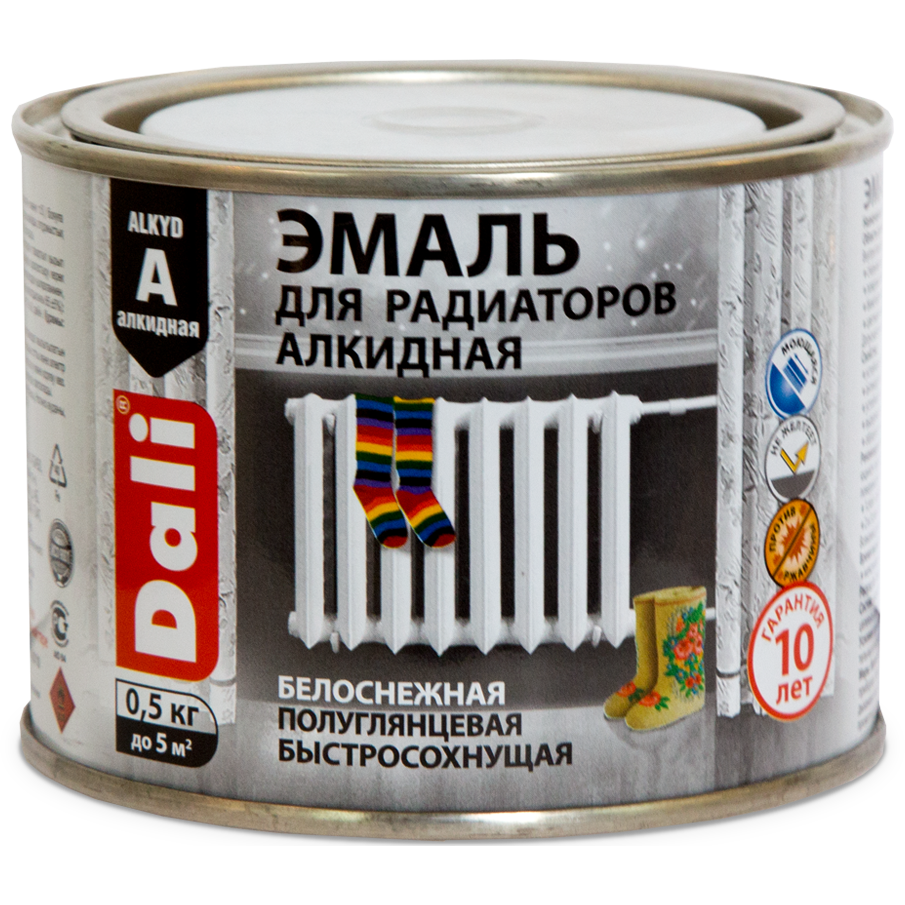 Эмаль для радиаторов Dali алкидная глянецевая Рогнеда 0,5кг