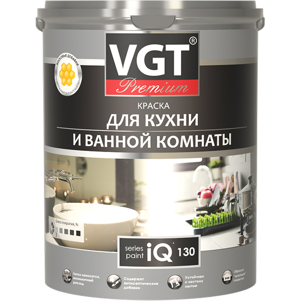 ВГТ Краска моющаяся для стен и обоев iQ123 3,08кг
