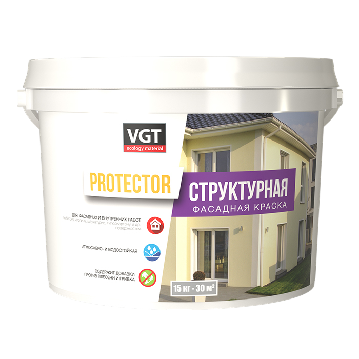 VGT Protector 31560 7 кг — Структурная фасадная краска