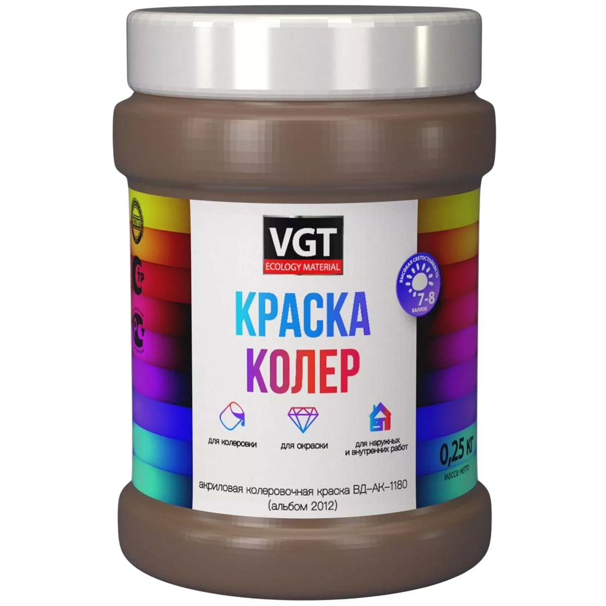 ВГТ Краска колеровочная для водно-дисперсионных красок орехово-бежевый 250г