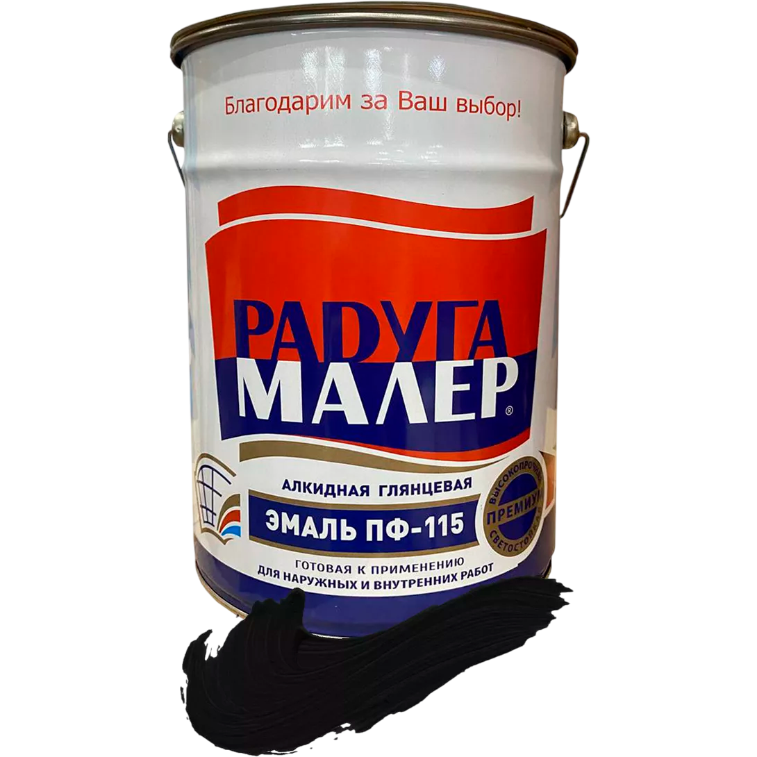 Радуга Эмаль ПФ-115 ГОСТ черная 6кг