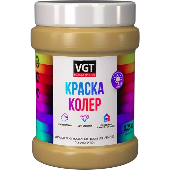 ВГТ Краска колеровочная для водно-дисперсионных красок охристо-желтый 250г