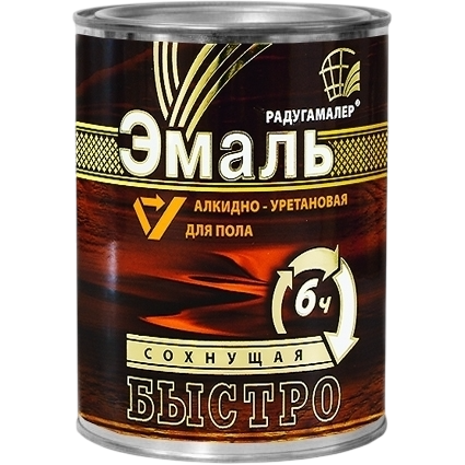 Радуга Эмаль для пола алкидно-уретановая желто-коричневая 900г