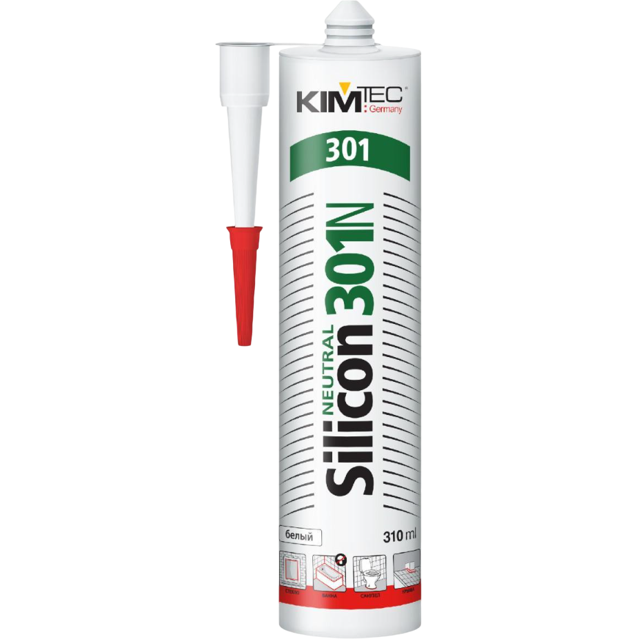 Kim Tec Silicon 301N герметик силиконовый белый 310мл
