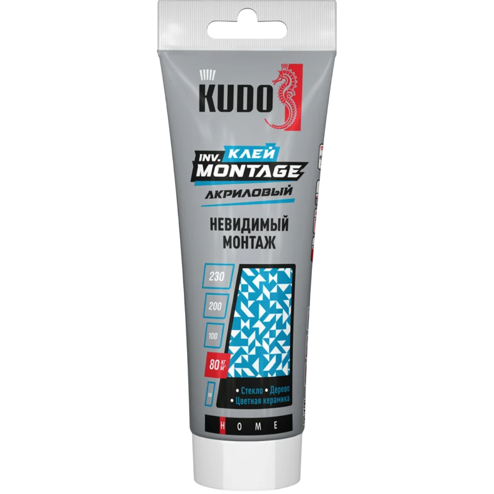 KUDO home invisible мontage Клей для невидимого монтажа прозрачный 200мл