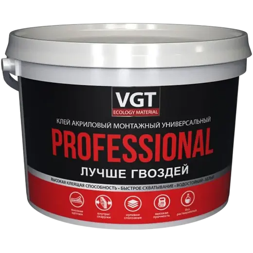 ВГТ Клей акриловый монтажный универсальный Professional белый 6кг
