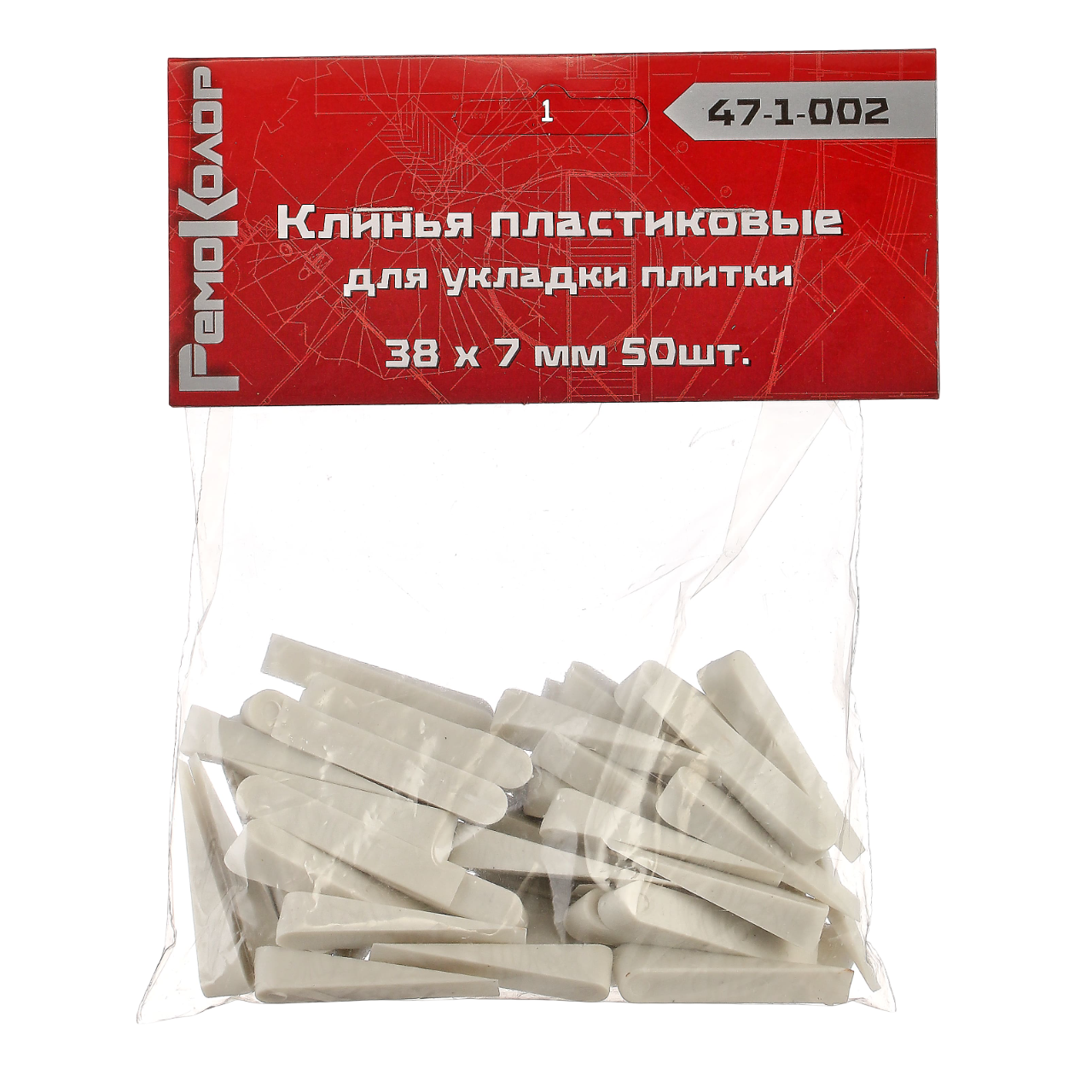 Ормис Клинья пластиковые для укладки плитки, 38х7мм 50шт