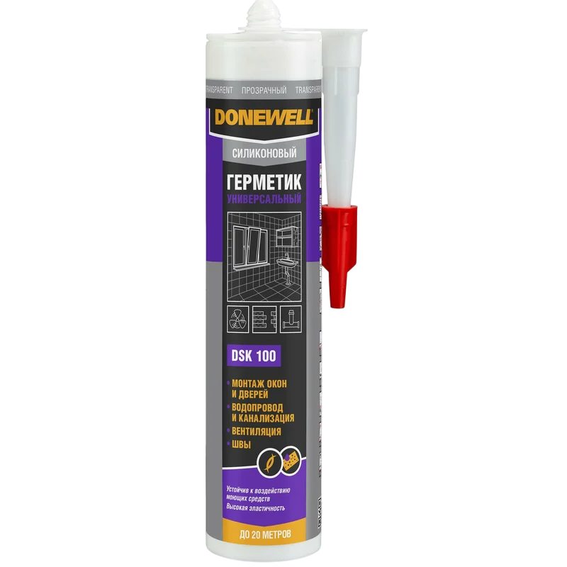 DONEWELL  DSK 100 Герметик силиконовый универсальный прозрачный 260мл