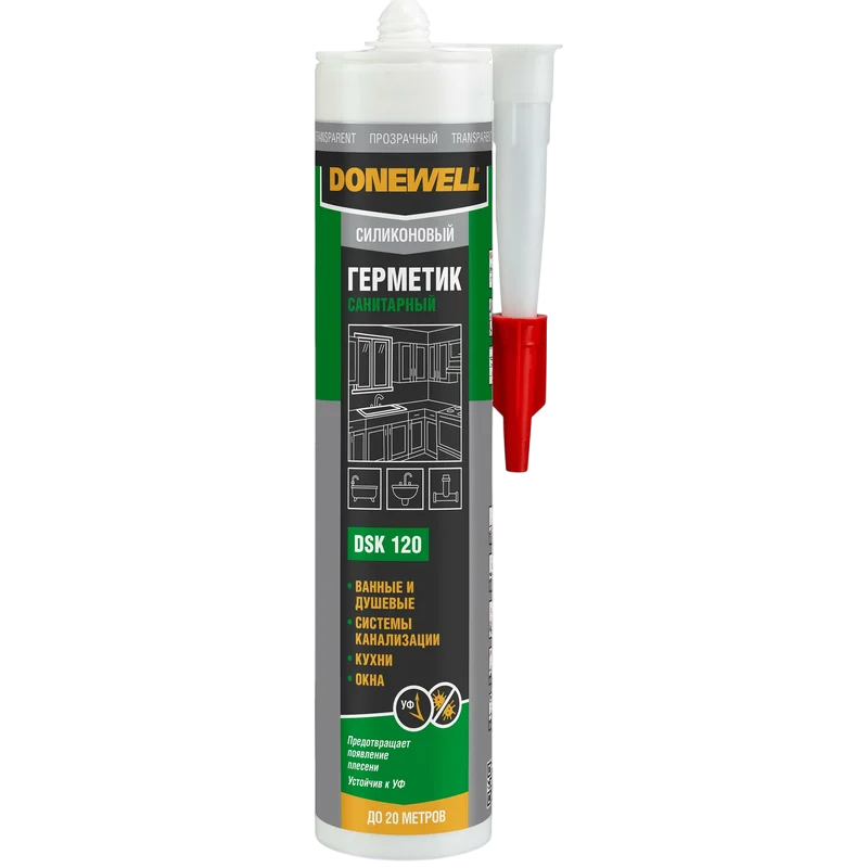 DONEWELL DSK 120 Герметик силиконовый санитарный прозрачный 260мл