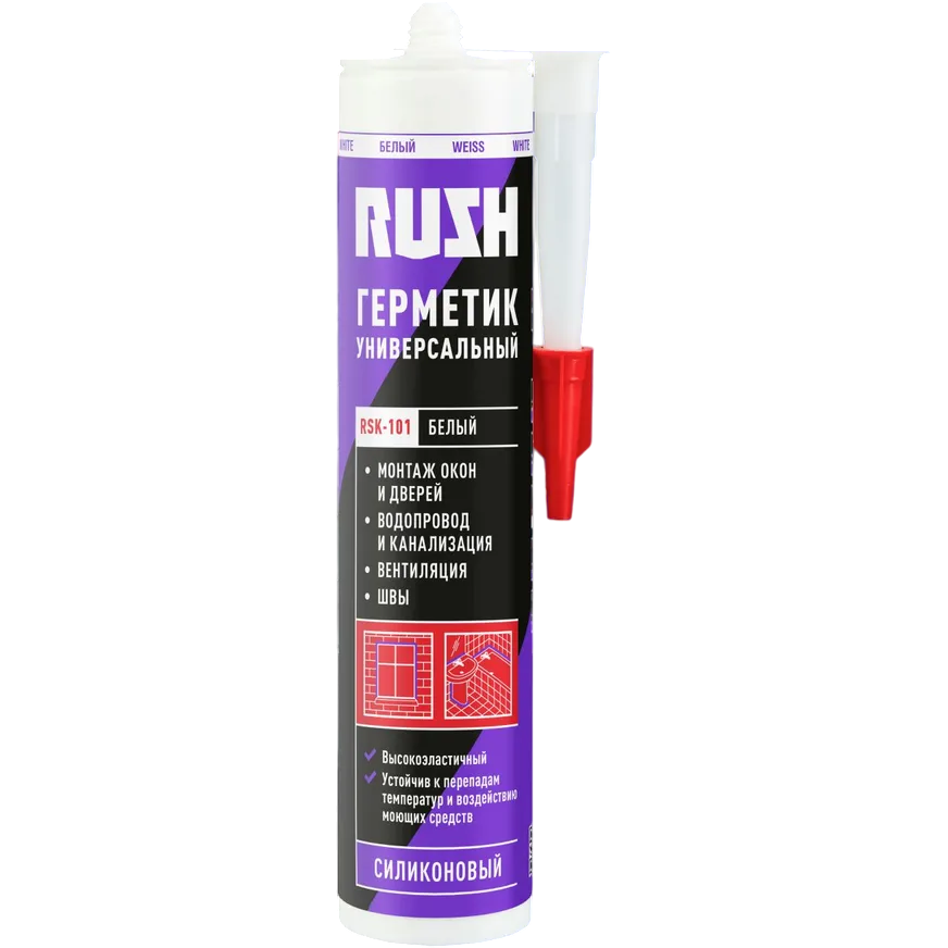 RUSH RSK-101 Герметик силиконовый универсальный белый 240мл