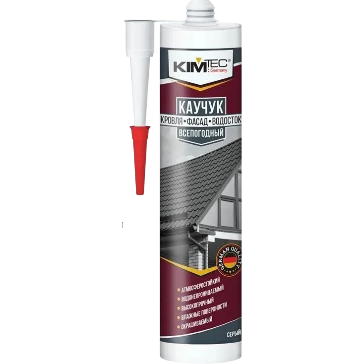 KIM TEC Герметик каучуковый кровля, водосток серый 310мл