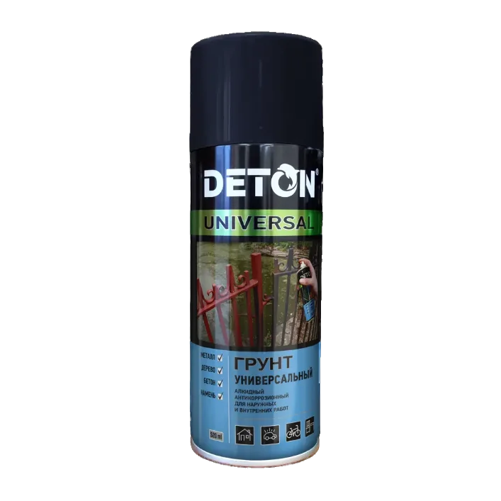 Deton UNIVERSAL Аэрозоль Грунтовка алкидная чёрная 520мл