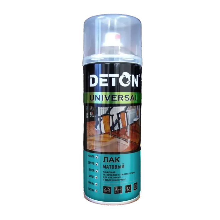 Deton UNIVERSAL Аэрозоль Лак алкидный матовый 520мл