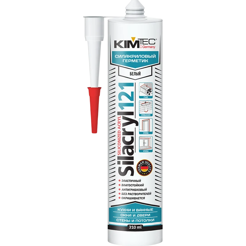 Kim Tec Silacryl 121 герметик акриловый белый окрашиваемый 310мл