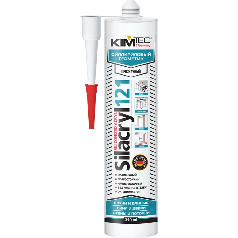 Kim Tec Silacryl 121 герметик акриловый бесцветный окрашиваемый 310мл