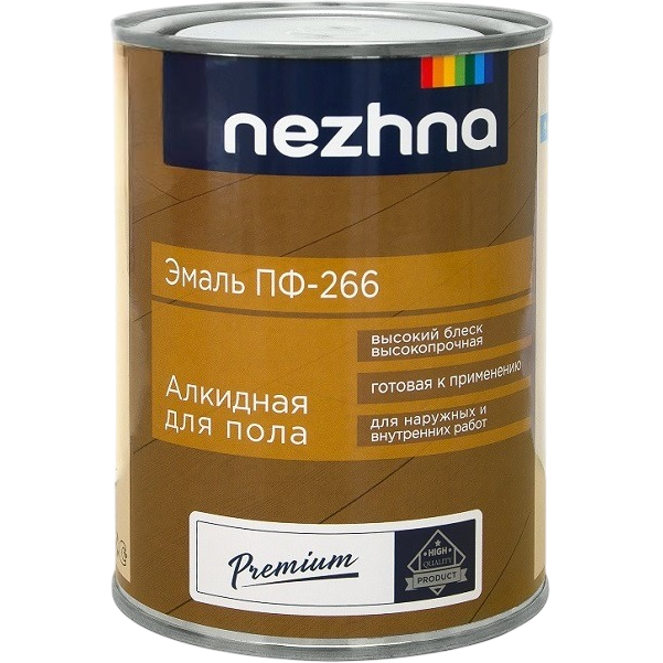 Радуга Снежна Эмаль ПФ-266 желто-коричневая 900г