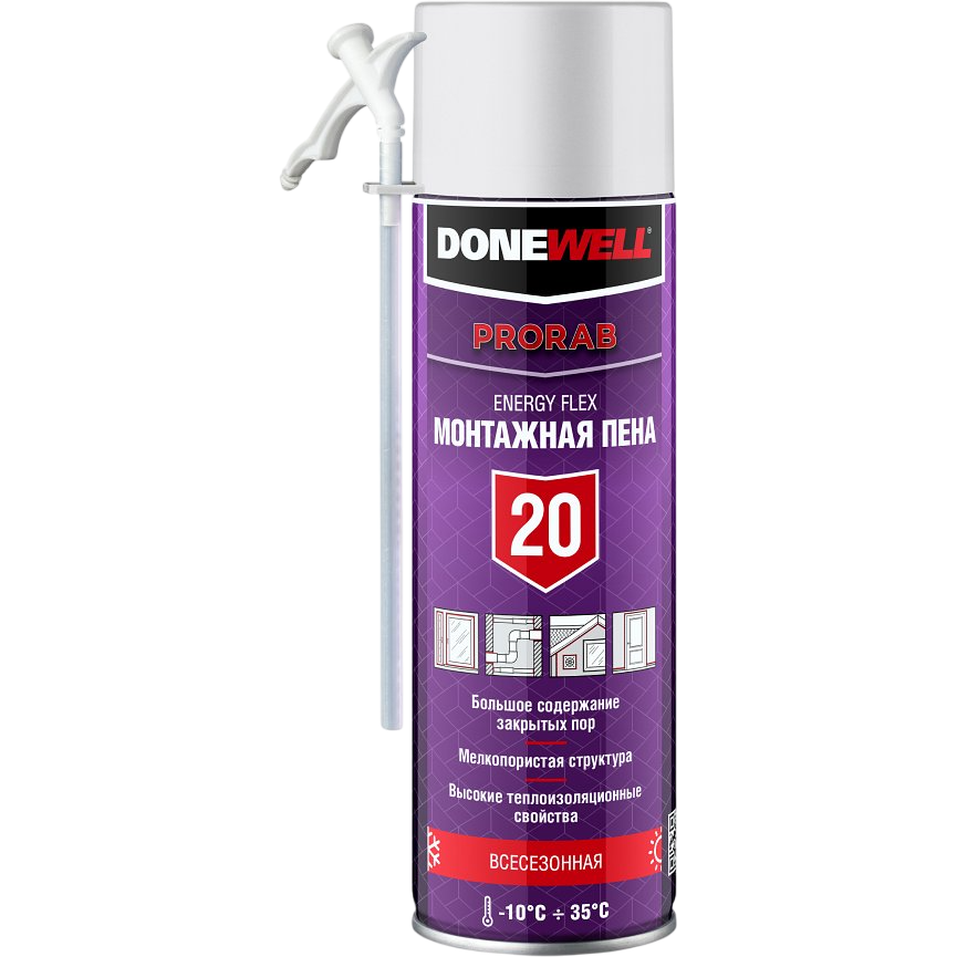 DONEWELL ENERGY FLEX 20 Пена монтажная бытовая всесезонная 650мл