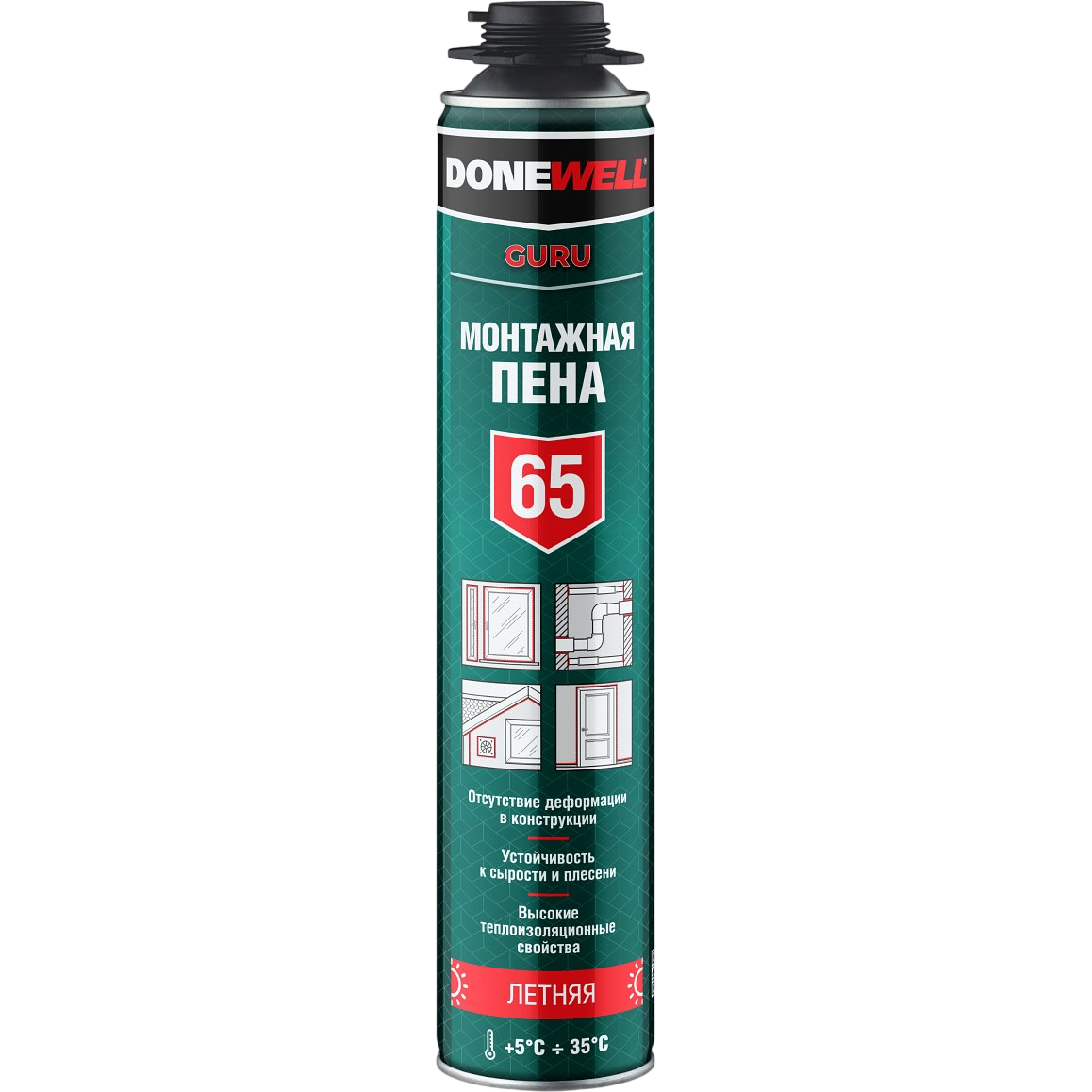 DONEWELL 65 Пена полиуретановая монтажная профессиональная летняя 1л