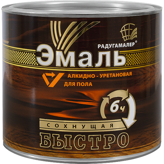 Радуга Эмаль для пола алкидно-уретановая желто-коричневая 1,9кг