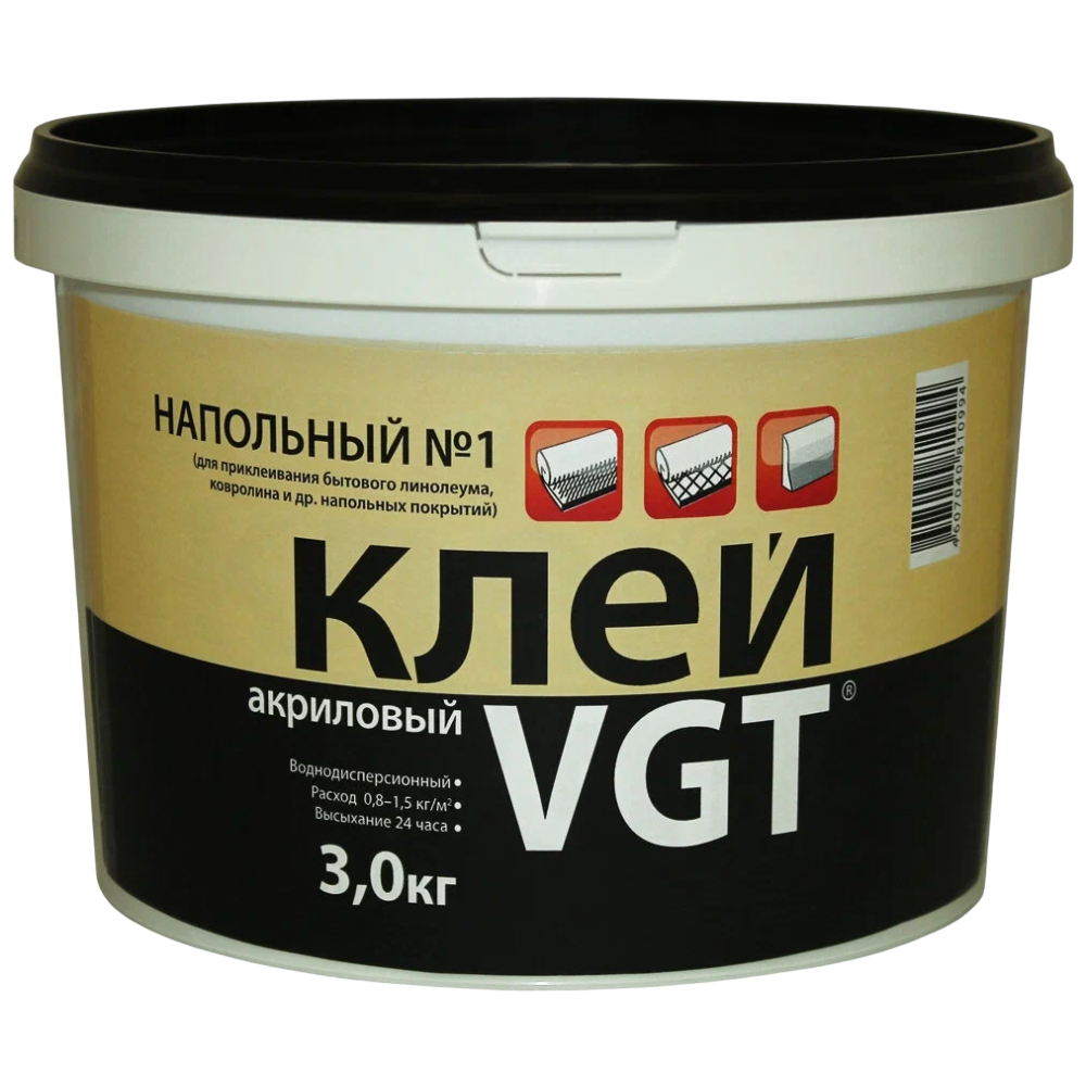 ВГТ Клей напольный №1 Эконом акриловый 3кг