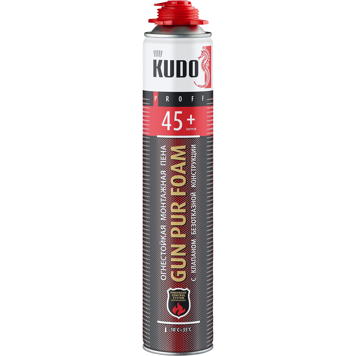 Кудо FIRE PROOF 45+ Огнестойкая монтажная профессиональная пена 1л