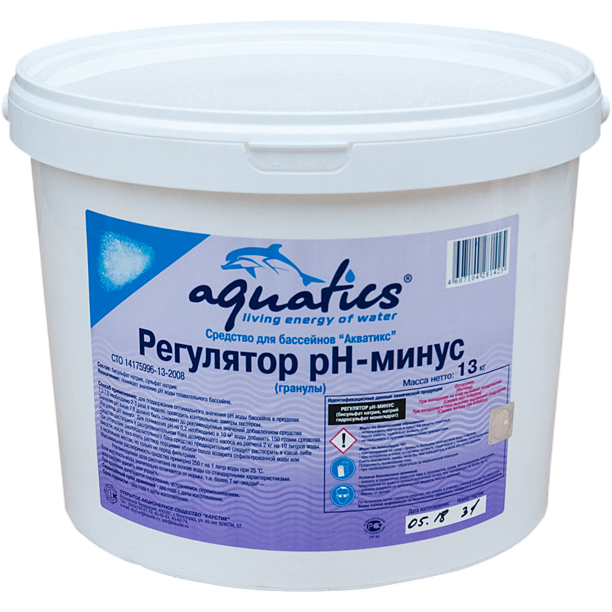 AQUATICS Регулятор pH-МИНУС твердый 13кг